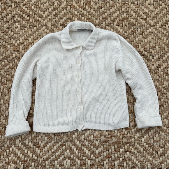 Vintage White Cardigan M | Coastal Beatnik - Picture 1 of 5